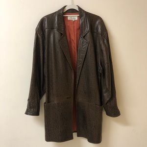 Vintage Brown Leather Coat